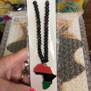 New Enamel Africa 30” beaded necklace